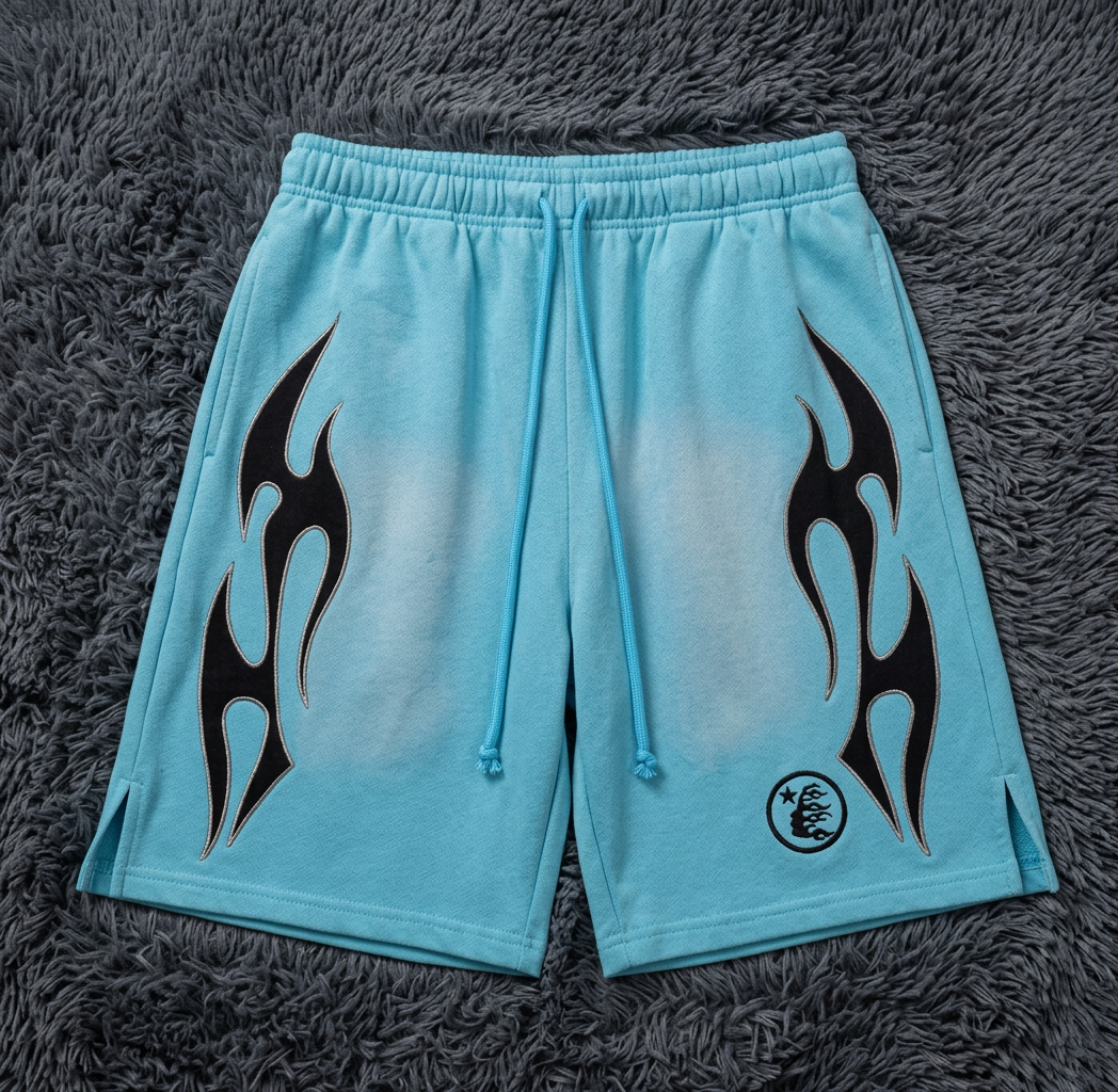Hellstar Flame Fleece Sweat Shorts