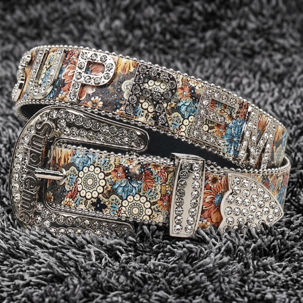Supreme x BB Simon Studded Puffer Leather Belt