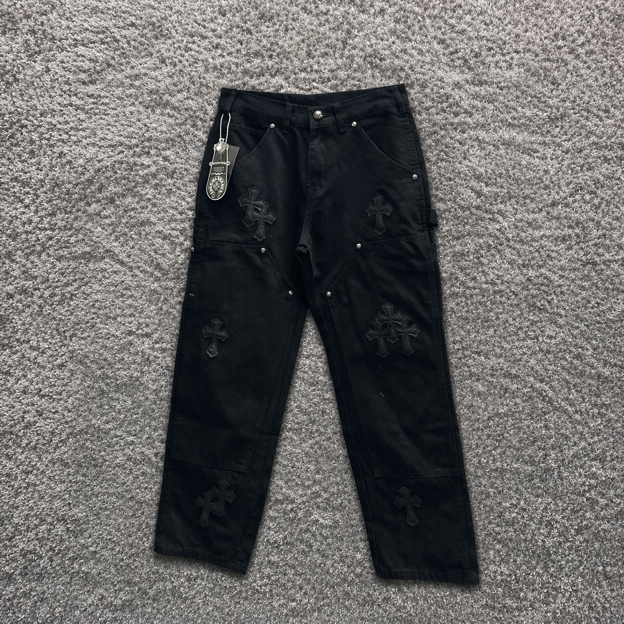 Chrome Hearts Cross Patch Carpenter Pants