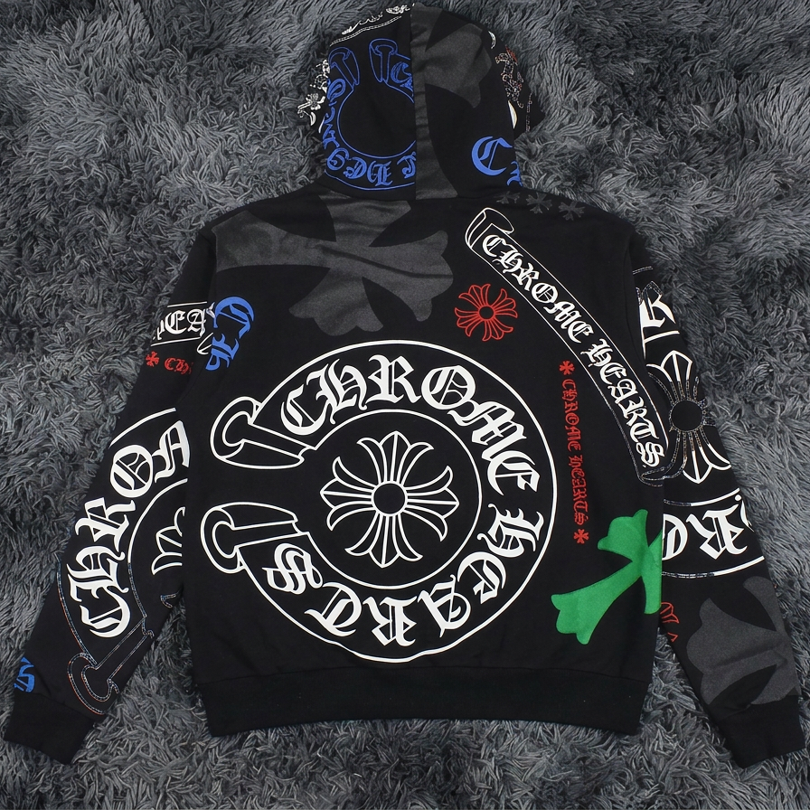 Chrome Hearts Multi-Color Cemetery Cross Hoodie
