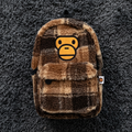 BAPE Baby Milo® Sherpa Fleece Plaid Backpack