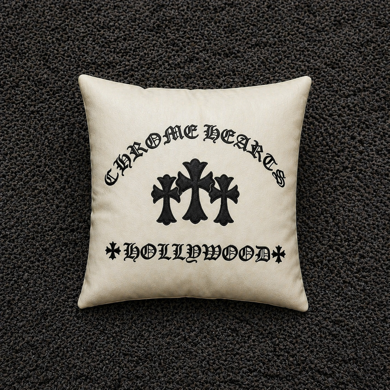 Chrome Hearts Hollywood Cross Leather Pillow