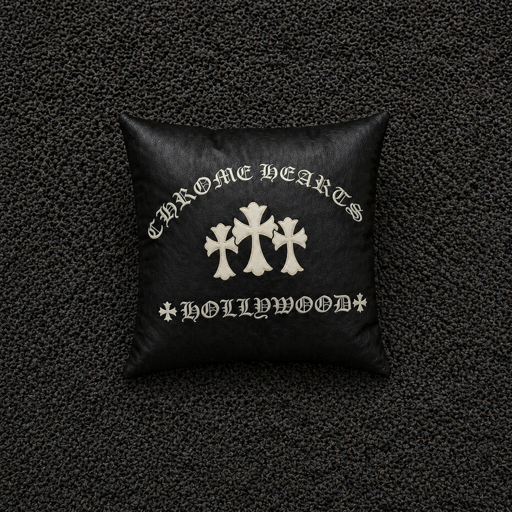 Chrome Hearts Hollywood Cross Leather Pillow