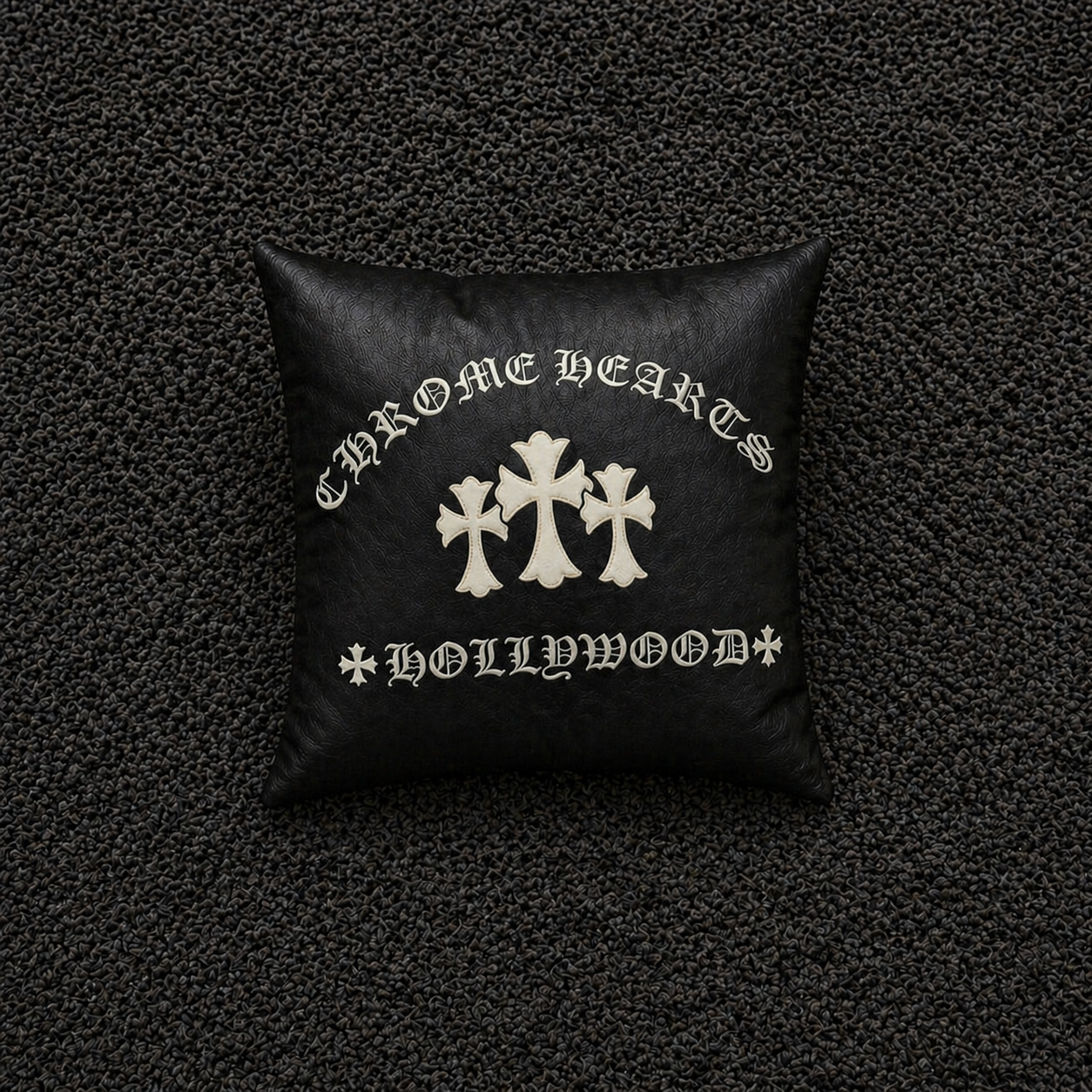 Chrome Hearts Hollywood Cross Leather Pillow